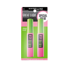 Load image into Gallery viewer, MAYBELLINE 101 VERY BLACK SPECIAL VALUE 2X GREAT LASH MASCARA FOR EYES