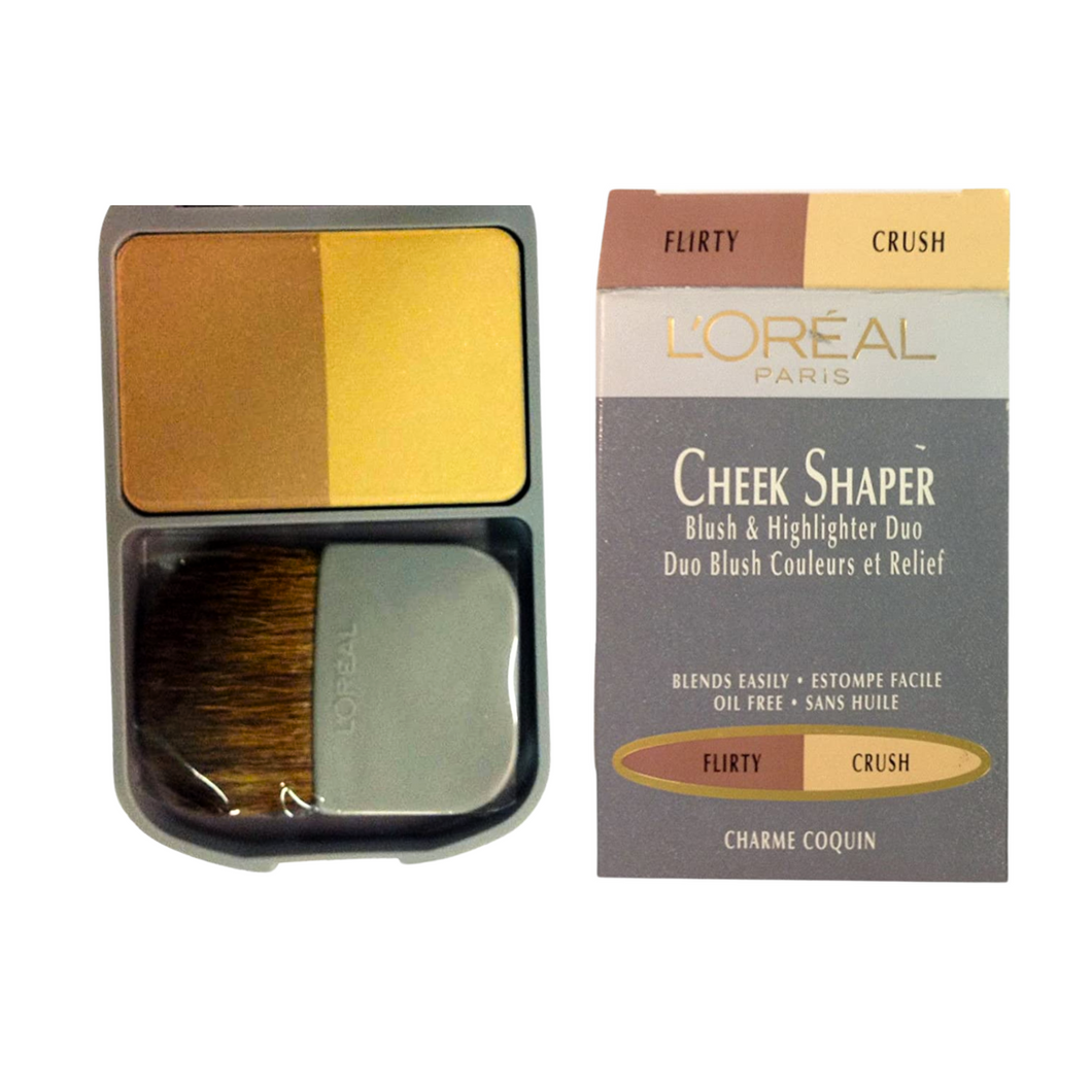 L'OREAL FLIRTY/CRUSH CHEEK SHAPER BLUSH HIGHLIGHTER DUO FOR FACE