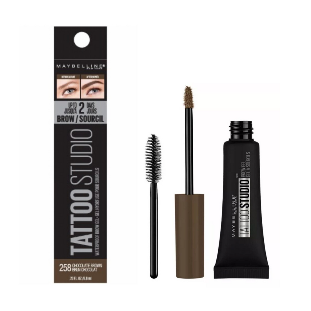 MAYBELLINE 258 CHOCOLATE BROWN TATTOO STUDIO BROW GEL 