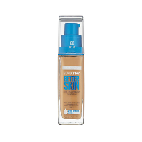 MAYBELLINE 60 SOFT TAN SUPERSTAY BETTER SKIN LIQUID FOUNDATION FOR FACE