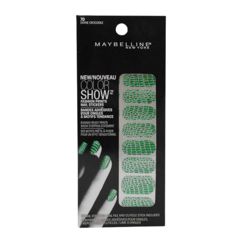 MAYBELLINE 70 DEVINE CROCODILE COLOR SHOW FASHION PRINTS NAIL STICKERS