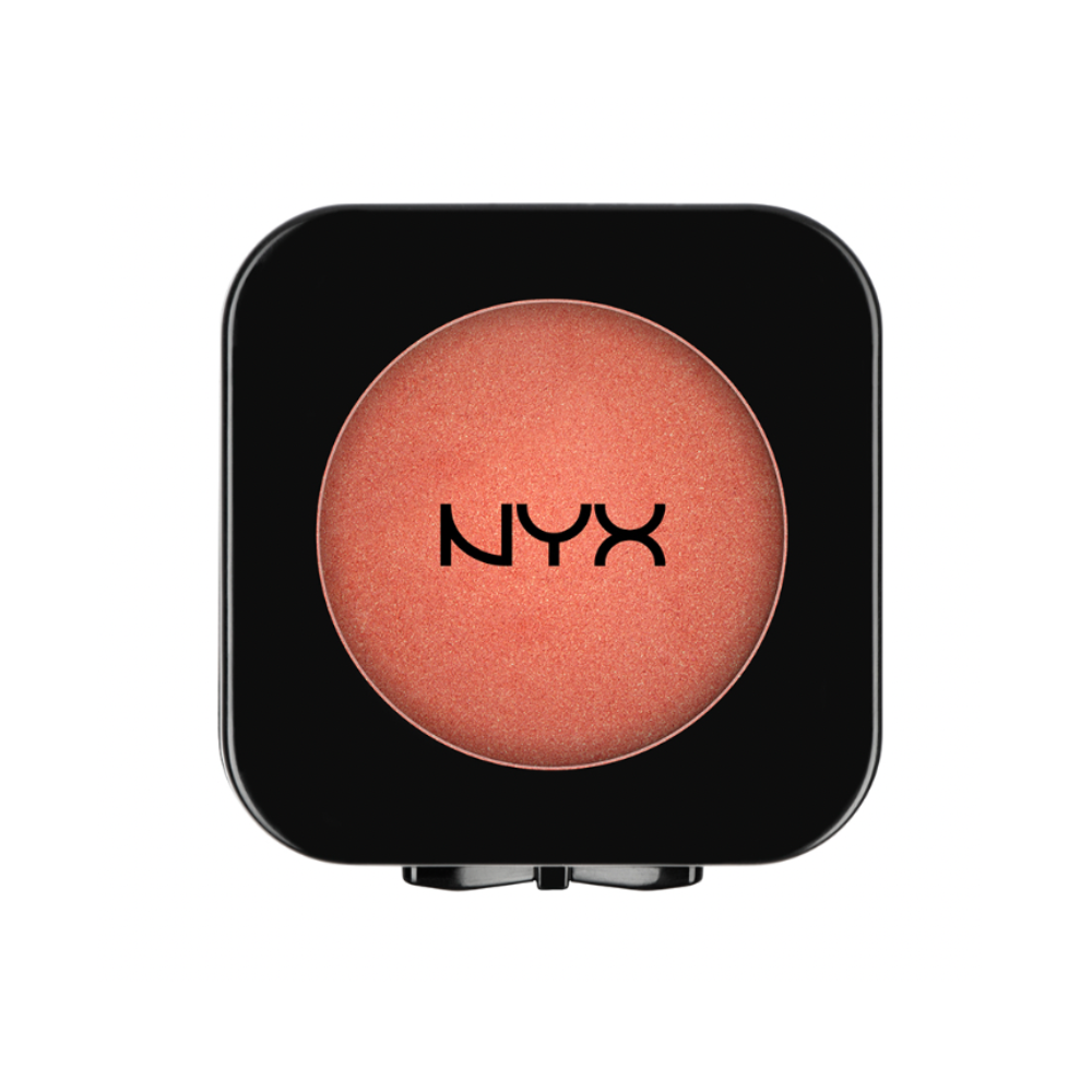 NYX blush compact on a white background pink the town brick colour blush 
